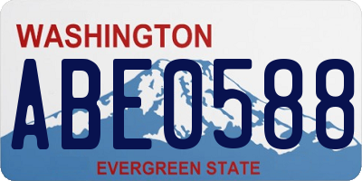 WA license plate ABE0588