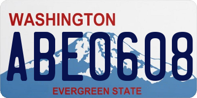 WA license plate ABE0608