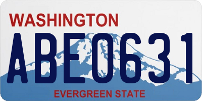 WA license plate ABE0631
