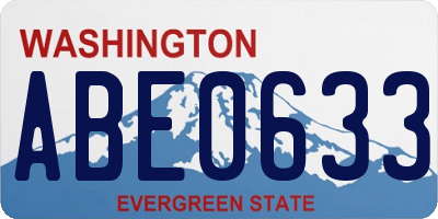 WA license plate ABE0633