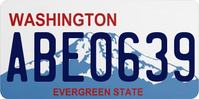 WA license plate ABE0639