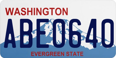 WA license plate ABE0640