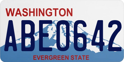WA license plate ABE0642