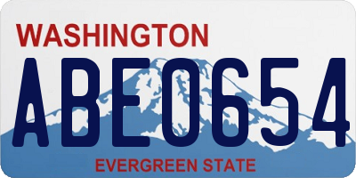 WA license plate ABE0654