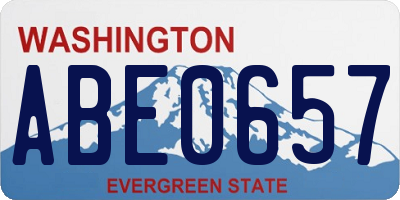 WA license plate ABE0657
