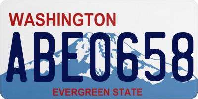 WA license plate ABE0658