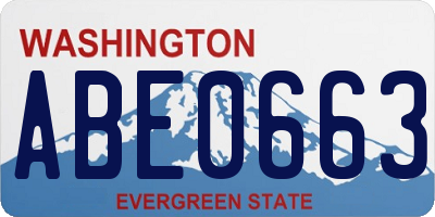 WA license plate ABE0663