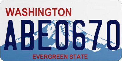 WA license plate ABE0670