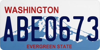 WA license plate ABE0673