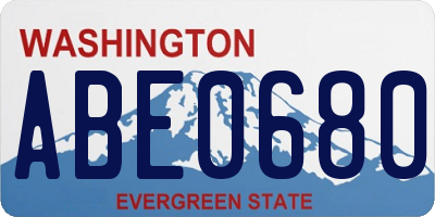 WA license plate ABE0680