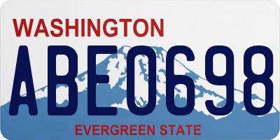 WA license plate ABE0698