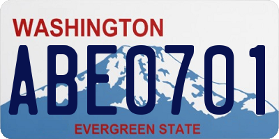 WA license plate ABE0701