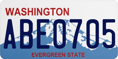 WA license plate ABE0705