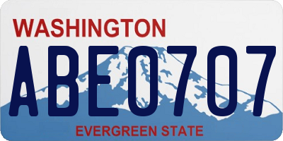 WA license plate ABE0707