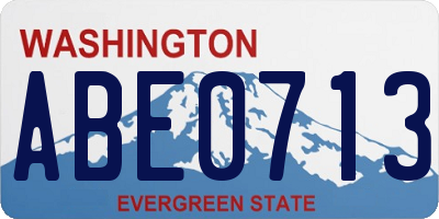 WA license plate ABE0713