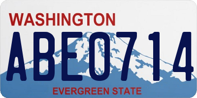 WA license plate ABE0714