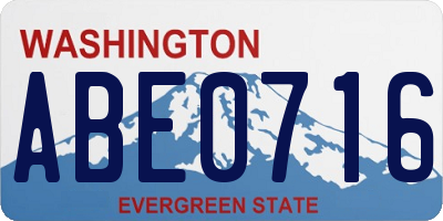 WA license plate ABE0716