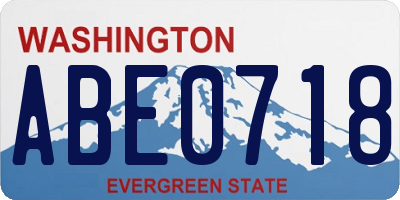 WA license plate ABE0718