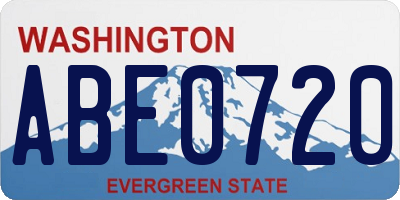 WA license plate ABE0720