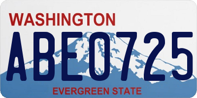 WA license plate ABE0725
