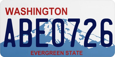 WA license plate ABE0726