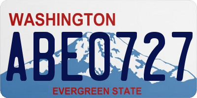 WA license plate ABE0727