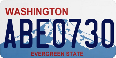 WA license plate ABE0730