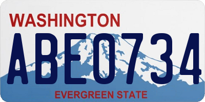 WA license plate ABE0734