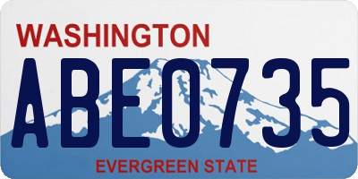 WA license plate ABE0735