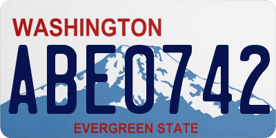 WA license plate ABE0742
