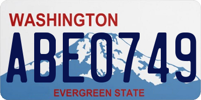 WA license plate ABE0749
