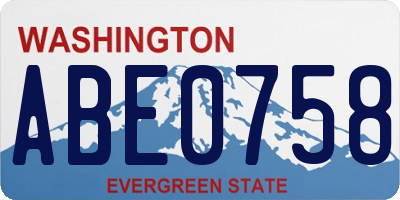 WA license plate ABE0758