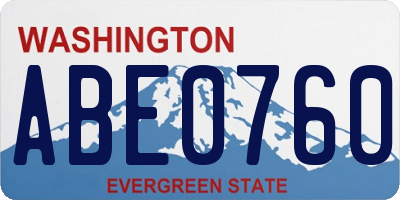 WA license plate ABE0760