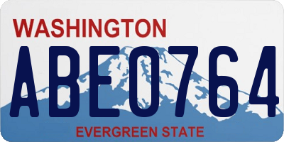 WA license plate ABE0764