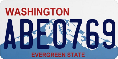 WA license plate ABE0769