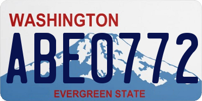 WA license plate ABE0772