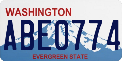 WA license plate ABE0774