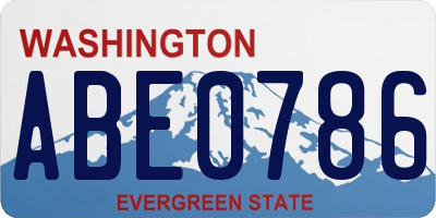 WA license plate ABE0786