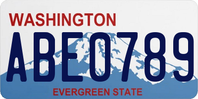 WA license plate ABE0789
