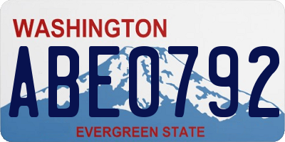 WA license plate ABE0792