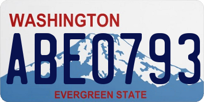 WA license plate ABE0793