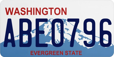 WA license plate ABE0796