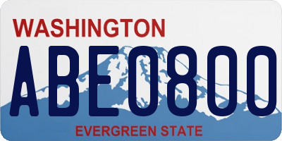 WA license plate ABE0800