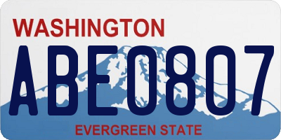 WA license plate ABE0807