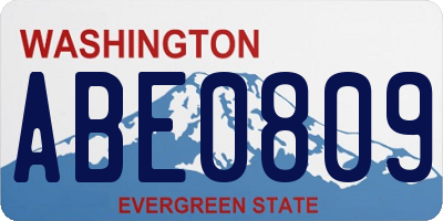 WA license plate ABE0809
