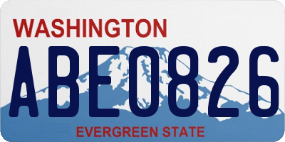 WA license plate ABE0826