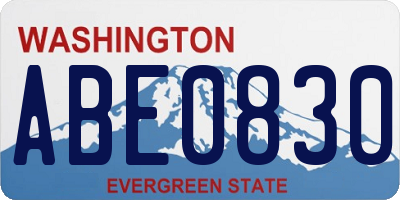 WA license plate ABE0830