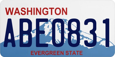 WA license plate ABE0831