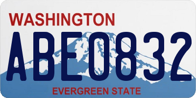WA license plate ABE0832