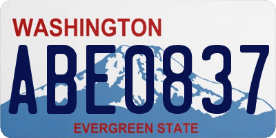 WA license plate ABE0837